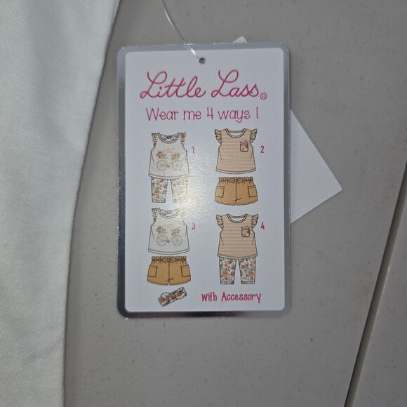 Little Lass  Girl 6X Smiles For Miles Bicycle Floral Girls Outfit Set 4165 - Picture 4 of 9